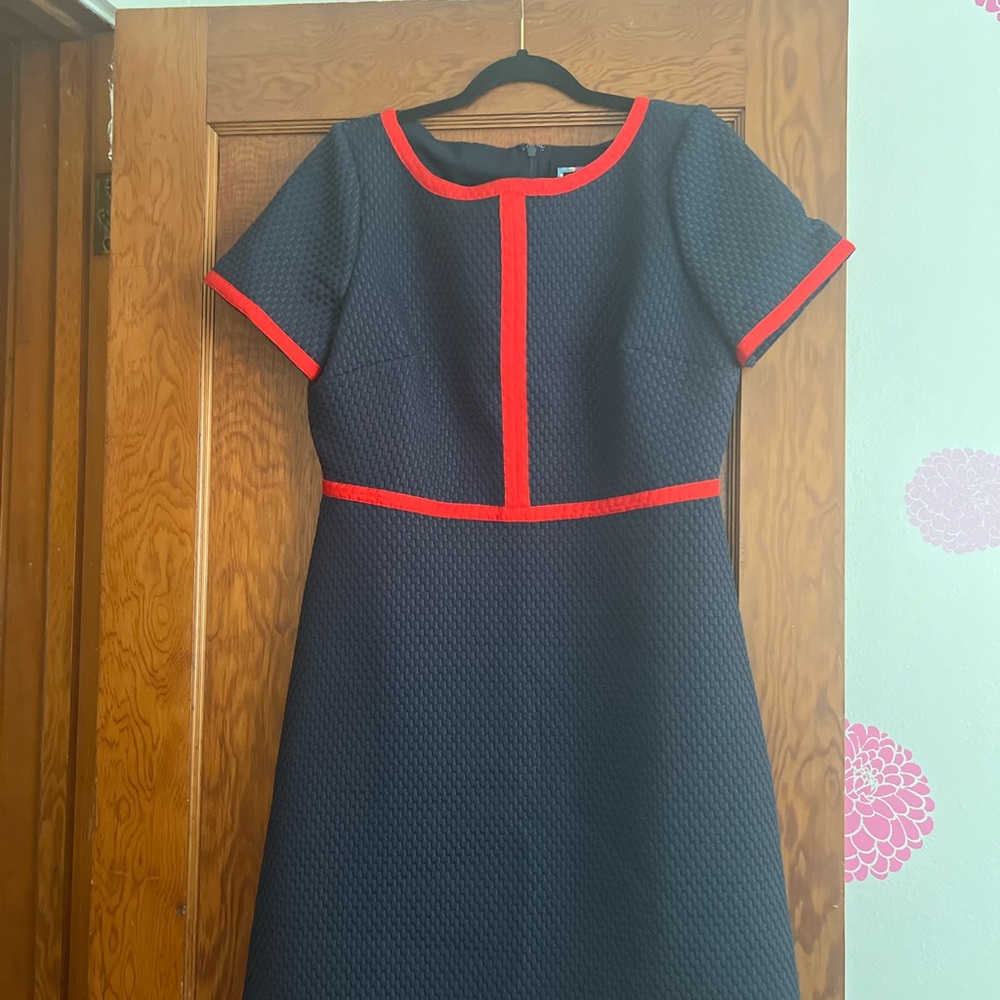 J. Crew Blue and Red Midi Dress